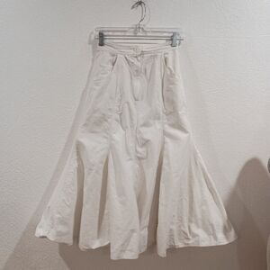 Vintage Clyde White Flared Midi Skirt
